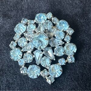 Sparkling Silver Crystal Brooch